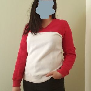Warm Fleece Izod Red & White Sweatshirt